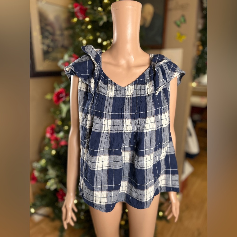 Torrid Plaid Ruffle Sleeve Women's Top size 3X